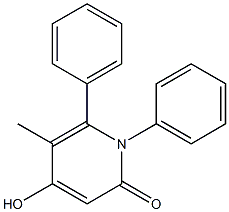 4-hydroxy-5-methyl-1,6-diphenyl-1,2-dihydropyridin-2-one Struktur