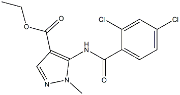 ethyl 5-[(2,4-dichlorobenzoyl)amino]-1-methyl-1H-pyrazole-4-carboxylate Struktur