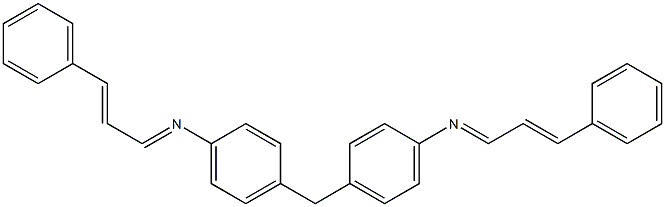 N1-(3-phenylprop-2-enylidene)-4-{4-[(3-phenylprop-2-enylidene)amino]benzyl}aniline Struktur