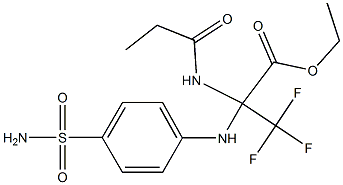 ethyl 2-[4-(aminosulfonyl)anilino]-3,3,3-trifluoro-2-(propionylamino)propanoate Struktur