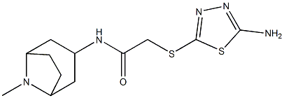 2-[(5-amino-1,3,4-thiadiazol-2-yl)thio]-N-(8-methyl-8-azabicyclo[3.2.1]oct-3-yl)acetamide Struktur