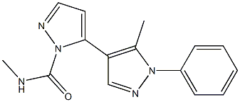 1-Methylcarbamoyl-5-[1-phenyl-5-methyl-4-pyrazolyl]pyrazole Struktur