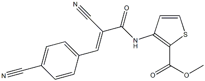 methyl 3-{[2-cyano-3-(4-cyanophenyl)acryloyl]amino}thiophene-2-carboxylate Struktur