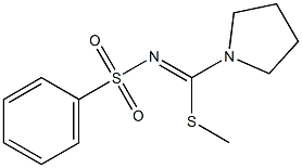 N1-[(methylthio)(tetrahydro-1H-pyrrol-1-yl)methylidene]benzene-1-sulfonamide Struktur