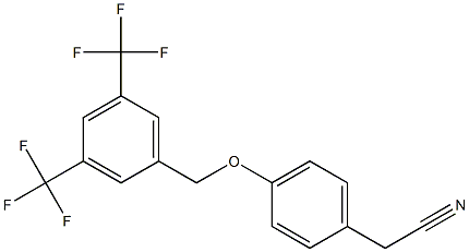 2-(4-{[3,5-di(trifluoromethyl)benzyl]oxy}phenyl)acetonitrile Struktur