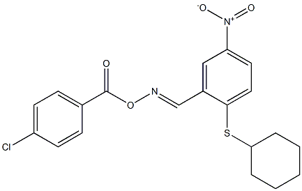 2-({[(4-chlorobenzoyl)oxy]imino}methyl)-1-(cyclohexylsulfanyl)-4-nitrobenzene Struktur