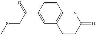 6-[2-(methylthio)acetyl]-1,2,3,4-tetrahydroquinolin-2-one Struktur