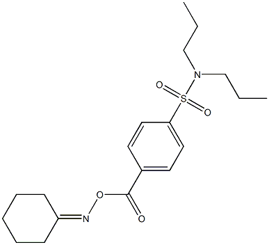 4-{[(cyclohexylideneamino)oxy]carbonyl}-N,N-dipropylbenzenesulfonamide Struktur