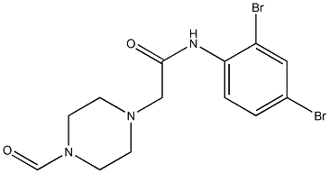 N-(2,4-dibromophenyl)-2-(4-formylpiperazino)acetamide Struktur