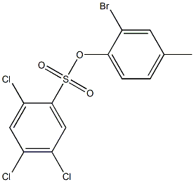 2-bromo-4-methylphenyl 2,4,5-trichlorobenzene-1-sulfonate Struktur