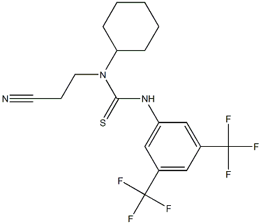 N-(2-cyanoethyl)-N-cyclohexyl-N'-[3,5-di(trifluoromethyl)phenyl]thiourea Struktur