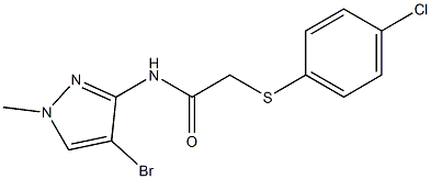 N-(4-bromo-1-methyl-1H-pyrazol-3-yl)-2-[(4-chlorophenyl)thio]acetamide Struktur