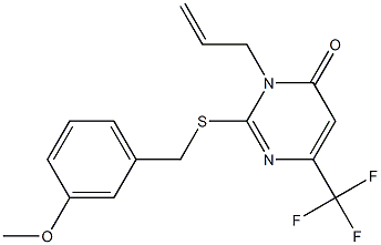 3-allyl-2-[(3-methoxybenzyl)sulfanyl]-6-(trifluoromethyl)-4(3H)-pyrimidinone Struktur