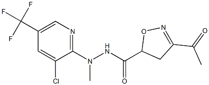 3-acetyl-N'-[3-chloro-5-(trifluoromethyl)-2-pyridinyl]-N'-methyl-4,5-dihydro-5-isoxazolecarbohydrazide Struktur