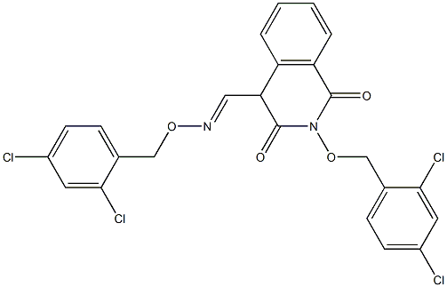 2-[(2,4-dichlorobenzyl)oxy]-1,3-dioxo-1,2,3,4-tetrahydro-4-isoquinolinecarbaldehyde O-(2,4-dichlorobenzyl)oxime Struktur