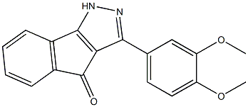 3-(3,4-dimethoxyphenyl)indeno[1,2-c]pyrazol-4(1H)-one Struktur