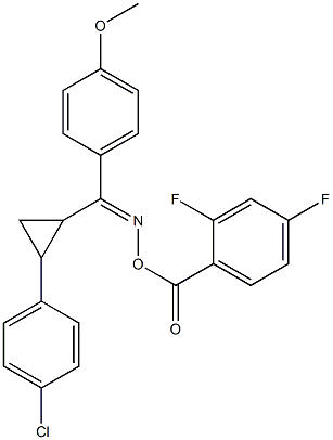 1-[({[[2-(4-chlorophenyl)cyclopropyl](4-methoxyphenyl)methylene]amino}oxy)carbonyl]-2,4-difluorobenzene Struktur