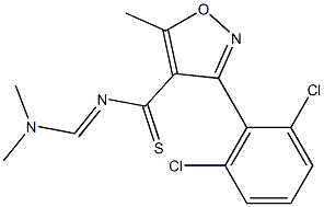 3-(2,6-dichlorophenyl)-N-[(E)-(dimethylamino)methylidene]-5-methyl-4-isoxazolecarbothioamide Struktur