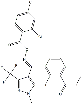 methyl 2-{[4-({[(2,4-dichlorobenzoyl)oxy]imino}methyl)-1-methyl-3-(trifluoromethyl)-1H-pyrazol-5-yl]sulfanyl}benzenecarboxylate Struktur