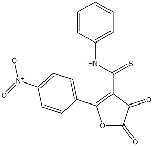 N3-phenyl-2-(4-nitrophenyl)-4,5-dioxo-4,5-dihydrofuran-3-carbothioamide Struktur