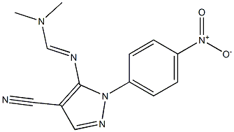 N'-[4-cyano-1-(4-nitrophenyl)-1H-pyrazol-5-yl]-N,N-dimethyliminoformamide Struktur