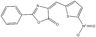 4-[(5-nitro-2-thienyl)methylidene]-2-phenyl-4,5-dihydro-1,3-oxazol-5-one Struktur