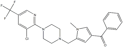 [5-({4-[3-chloro-5-(trifluoromethyl)-2-pyridinyl]piperazino}methyl)-1-methyl-1H-pyrrol-3-yl](phenyl)methanone Struktur