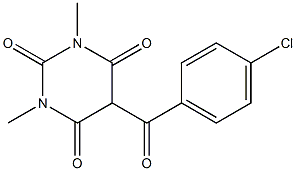 5-(4-chlorobenzoyl)-1,3-dimethyl-2,4,6(1H,3H,5H)-pyrimidinetrione Struktur