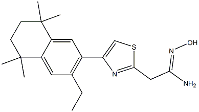 2-[4-(3-ethyl-5,5,8,8-tetramethyl-5,6,7,8-tetrahydronaphthalen-2-yl)-1,3-thiazol-2-yl]-N'-hydroxyethanimidamide Struktur