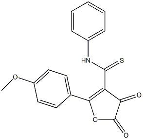 N3-phenyl-2-(4-methoxyphenyl)-4,5-dioxo-4,5-dihydrofuran-3-carbothioamide Struktur