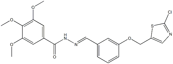 N'-((E)-{3-[(2-chloro-1,3-thiazol-5-yl)methoxy]phenyl}methylidene)-3,4,5-trimethoxybenzenecarbohydrazide Struktur