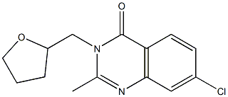 7-chloro-2-methyl-3-(tetrahydrofuran-2-ylmethyl)-3,4-dihydroquinazolin-4-one Struktur