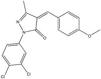 1-(3,4-dichlorophenyl)-4-(4-methoxybenzylidene)-3-methyl-4,5-dihydro-1H-pyrazol-5-one Struktur