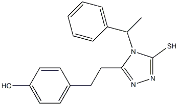 4-{2-[5-mercapto-4-(1-phenylethyl)-4H-1,2,4-triazol-3-yl]ethyl}phenol Struktur