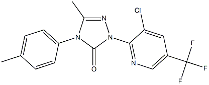 2-[3-chloro-5-(trifluoromethyl)-2-pyridinyl]-5-methyl-4-(4-methylphenyl)-2,4-dihydro-3H-1,2,4-triazol-3-one Struktur