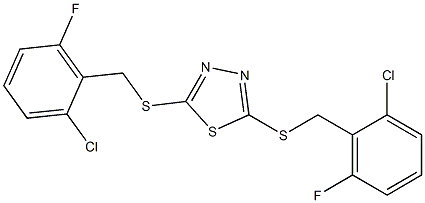 2,5-di[(2-chloro-6-fluorobenzyl)thio]-1,3,4-thiadiazole Struktur