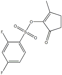 2-methyl-5-oxocyclopent-1-enyl 2,4-difluorobenzene-1-sulfonate Struktur