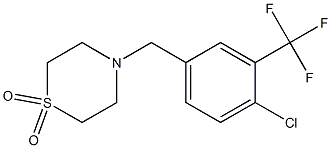 4-[4-chloro-3-(trifluoromethyl)benzyl]-1lambda~6~,4-thiazinane-1,1-dione Struktur