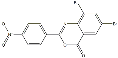 6,8-dibromo-2-(4-nitrophenyl)-4H-3,1-benzoxazin-4-one Struktur