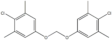 2-chloro-5-[(4-chloro-3,5-dimethylphenoxy)methoxy]-1,3-dimethylbenzene Struktur