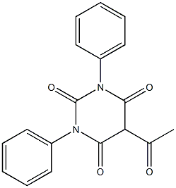 5-acetyl-1,3-diphenylhexahydropyrimidine-2,4,6-trione Struktur