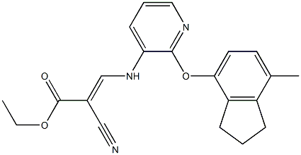 ethyl 2-cyano-3-({2-[(7-methyl-2,3-dihydro-1H-inden-4-yl)oxy]-3-pyridyl}amino)acrylate Struktur