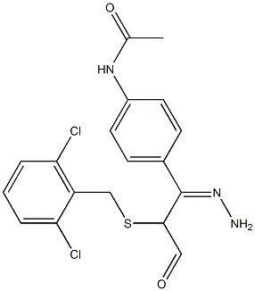 N1-[4-(2-{2-[(2,6-dichlorobenzyl)thio]acetyl}carbohydrazonoyl)phenyl]acetamide Struktur