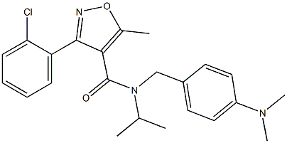 N4-[4-(dimethylamino)benzyl]-N4-isopropyl-3-(2-chlorophenyl)-5-methylisoxazole-4-carboxamide Struktur