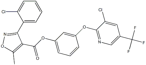 3-{[3-chloro-5-(trifluoromethyl)-2-pyridinyl]oxy}phenyl 3-(2-chlorophenyl)-5-methyl-4-isoxazolecarboxylate Struktur