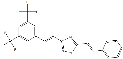 5-Styryl-3-[3,5-di(trifluoromethyl)styryl]-1,2,4-oxadiazole Struktur