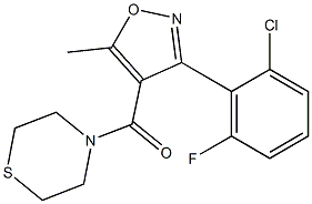 [3-(2-chloro-6-fluorophenyl)-5-methylisoxazol-4-yl](1,4-thiazinan-4-yl)methanone Struktur