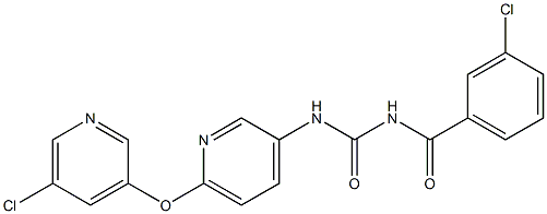 N-(3-chlorobenzoyl)-N'-{6-[(5-chloro-3-pyridyl)oxy]-3-pyridyl}urea Struktur