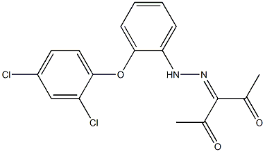 3-{2-[2-(2,4-dichlorophenoxy)phenyl]hydrazono}pentane-2,4-dione Struktur