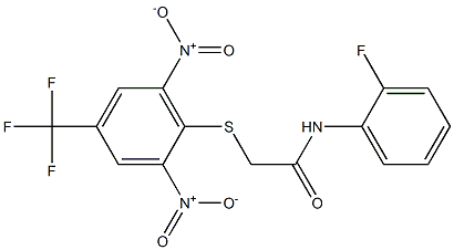 N1-(2-fluorophenyl)-2-{[2,6-dinitro-4-(trifluoromethyl)phenyl]thio}acetamide Struktur